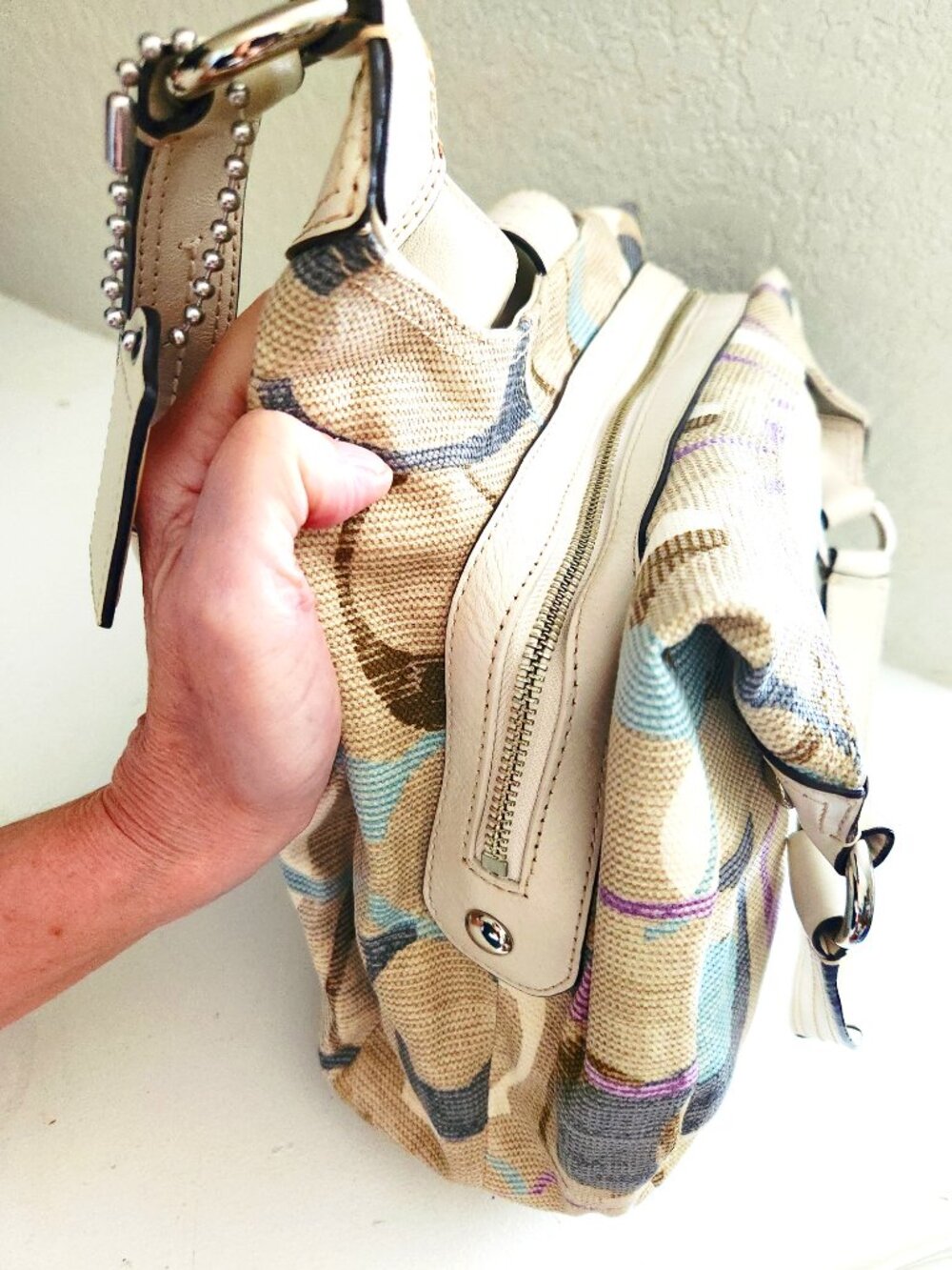 Euc Coach Soho Linen Signature Shoulder Bag Purse - Picture 3 of 12